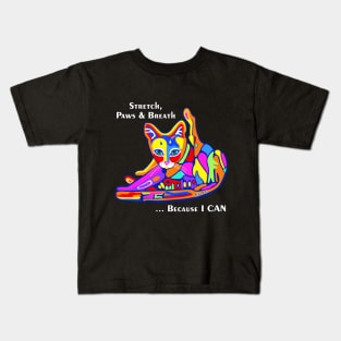 PicatsoCats Yoga Cat Dark Kids T-Shirt